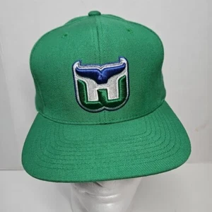 Hartford Whalers NHL Snapback Hat Green Adjustable Mitchell And Ness Crisp - Picture 1 of 7