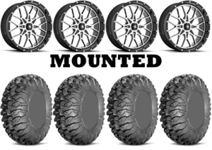 Kit 4 EFX MotoClaw Tires 28x10-14 on MSA M45 Portal Machined Wheels POL - Picture 1 of 5