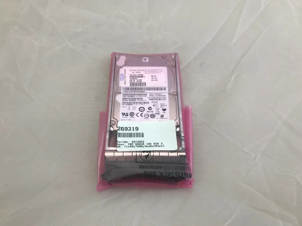 IBM 49Y2052 600GB 10K 6GB 2.5INCH SAS HDD 49Y2051 49Y2048 - Image 1 of 1