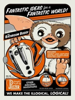 Gremlins Bathroom Buddy Sales Ad Gizmo Kingston Falls Stripe Prop/Replica - Image 1 of 3