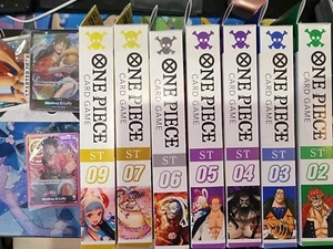 9 One Piece Starter Decks ST-01 ST-02 ST-03 ST-04 ST-05 ST-06 ST-07 ST-08 ST-09 - Picture 1 of 2