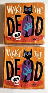 2pks of 16 x Halloween Party Napkins Wake Up Dead Haunted 32 Counts Total - Picture 1 of 1