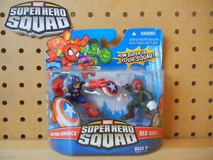 Marvel Super Hero Squad SEALED Wave 9 RED SKULL & CAPTAIN AMERICA Tossing Shield