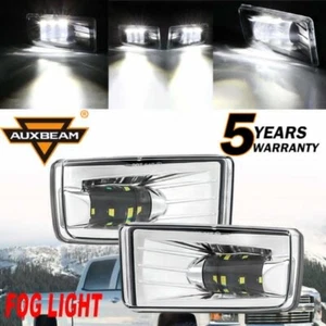 Auxbeam Pair Chrome LED Fog Lights Lamp for Chevy 08-14 / Silverado 07-14 Tahoe - Picture 1 of 12