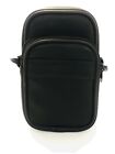 Ftx Black Faux Leather Carrying Zipper Case With Adjustable Strap W 5" H 7 1/2"