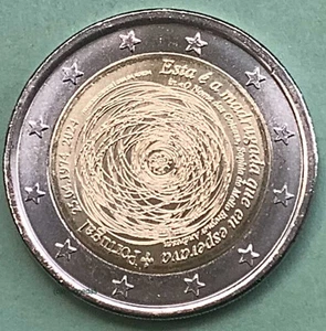 Portogallo 2 euro 2024 moneta commemorativa rivoluzione chiodi di garofano - Foto 1 di 1