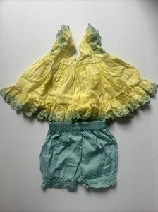 Well Dressed Wolf Floral Aunt Heart Tunic Set Yellow Gingham! EUC 24 Month - Picture 1 of 6