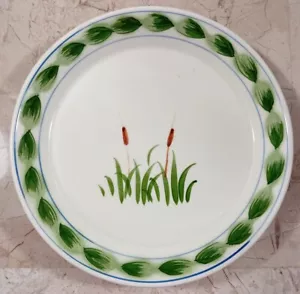 The Haloon Group CATTAILS Saucer Plate Serving Dish 6" Makers' Mark Crazing - Picture 1 of 5