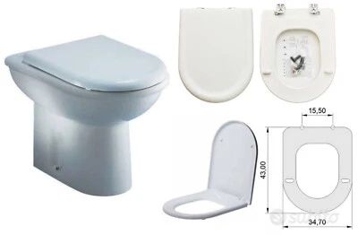 COPRIVASO CERAMICA DOLOMITE CLODIA ORIGINALE SIGILLATO - COPRIWATER TAVOLETTA WC - Immagine 1 di 4