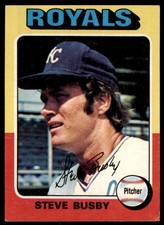 1975 Topps Steve Busby . Kansas City Royals #120