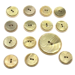 Set of 14 Swirled Metallic Stacked Celluloid Coat Buttons 13 1 in, 1 LARGE 2 in - Picture 1 of 11
