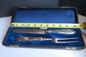 19. JAHRHUNDERT GEMEINSCHAFTSPLATTE *VIDEO* schweres Silber Schnitzset Messer & Gabel orig - Bild 1 von 21