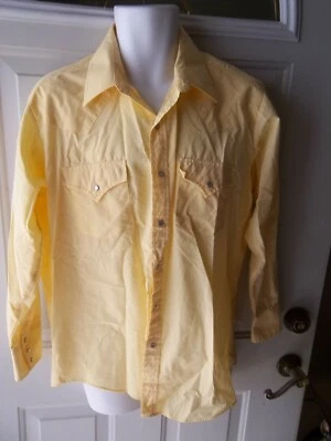 De colección Ely Cattleman Para Hombre Western Pearl Botón a Presión Manga Larga Talla 16 1/2 Foto 1 de 4