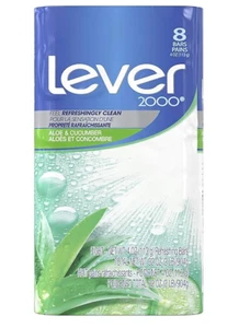 Lever 2000 Bar Soap aloe & cucumber 3.75 oz 8ct 2pk *16 bars* - Picture 1 of 2