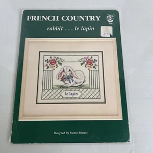 Le Lapin Rabbit French Country Kitchen Cross Stitch Chart Green Apple - Picture 1 of 4