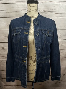 Chaqueta Denim Informal Valerie Stevens Abotonada Manga Larga Cuello - Imagen 1 de 3