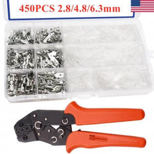 450 piezas conectores de pala de alambre macho/hembra de 2,8/4,8/6,3 mm + herramientas de prensado SN-48B - Imagen 1 de 7