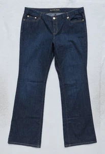 MICHAEL KORS Blue Stretch Denim Gold Studded Bootcut Boot Jeans size 14 Long - Picture 1 of 6