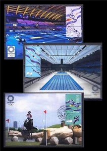 ISRAEL 2021 DIE OLYMPISCHEN SPIELE TOKIO 2020 3 BRIEFMARKEN AUF MAXIMALEN KARTEN SPORT - Bild 1 von 4