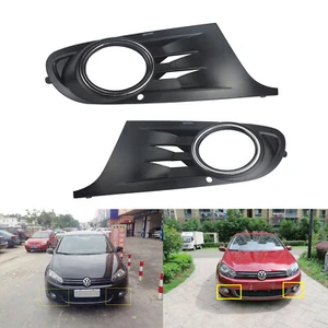 2x Schwarz Nebelscheinwerfer Blenden Abdeckungen für VW GOLF 6 MK6 BJ. 2008-2013 - Bild 1 von 12