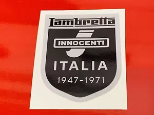 LAMBRETTA LI SX TV GP SILBER UND SCHWARZ INNOCENTI 75 MM 60 MM AUFKLEBER STICKER - Bild 1 von 3