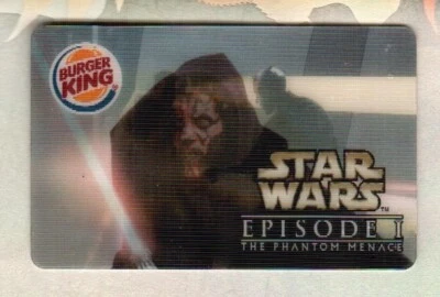 Tarjeta de regalo lenticular Burger King Star Wars, The Phantom Menace (2005) ($0) Foto 1 de 2