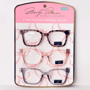 Neu mit Etikett 3er Pack 2,00 Marilyn Monroe Premium Lesebrille braun, pink, lila/flieder - Bild 1 von 9