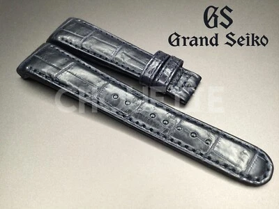 Genuine Grand Seiko SBGR013 / 9S51-0030 19mm Navy Blue Crocodile Leather Strap - Image 1 of 4