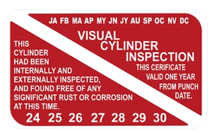 Pegatina de inspección visual de cilindro de buceo - Imagen 1 de 2