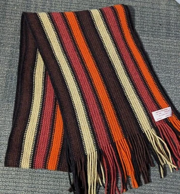 Nardi Tagliaferri Italian Wool Blend Winter Scarf  LUnisex Striped 36" Italy - Image 1 of 4