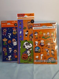 Menge 3 ~ Hallmark/Aufkleber ~ Doo ~ Da Peanuts Gang Halloween Aufkleber Packs - Bild 1 von 4