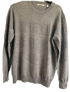 Murano Sweater LARGE Fine Wool Lightweight Mock Neck Mens Gray NWT Italy - Picture 1 of 3