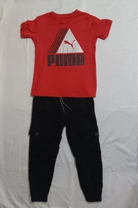 2 Pieces outfit For kid Street Rules Black jogger pants & Puma T-Shirt Red, 4-up - Picture 1 of 9