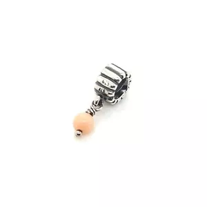 Genuine Pandora Sterling Silver Coral September Birthstone Charm 790166KO RARE - Picture 1 of 3