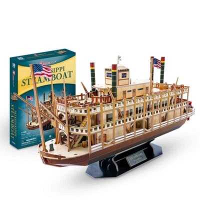 Rompecabezas 3D Montar Modelo Barco Mississippi Barco de Vapor Niños Juguetes Educativos Regalo Foto 1 de 4