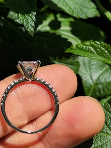 2ct 14k White Gold Over Sterling Ring With Accent D VVS1 Size 10 Lab created - Picture 1 of 5