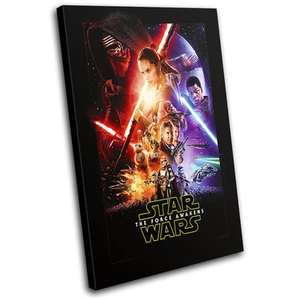 Star Wars Force Awakens Película Grandes ARTE DE PARED DE LIENZO ÚNICO Impresión de imagen - Imagen 1 de 1