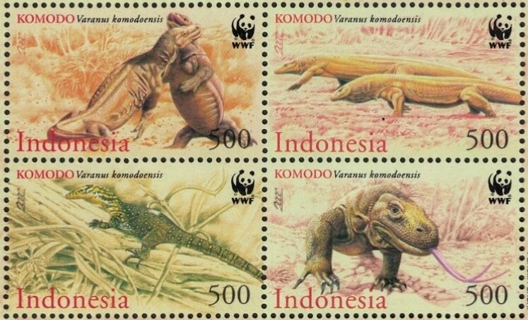 Indonesia #Mi2005-Mi2008 MNH 2000 Komodo Dragons WWF [1911-1914] Foto 1 de 1