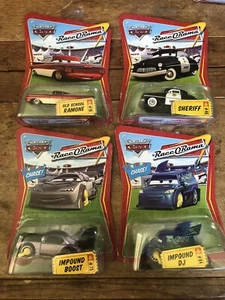 Lot Of 4 New Sealed Retired Disney Pixar Cars Race O Rama Chase DJ Boost Sheriff - Picture 1 of 12