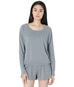 Bobi Los Angeles Top Women's XS Gray Round Neck Long Sleeve Pullover JDM790 - Picture 1 of 12