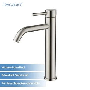Decaura Acero Inoxidable Grifo Baño Alto Grifo Lavabo Baño Cepillado - Imagen 1 de 9