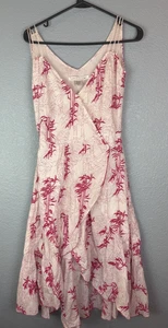 Diane von Furstenberg Dress Womens 4 White Pink Nicole Embroidered Wrap Summer - Picture 1 of 17
