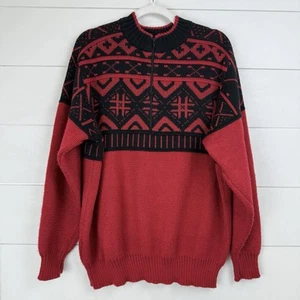 VTG 80s/90s Obermeyer Ski Sweater 1/2 Zip Apres Ski Wool Blend Men Large - Picture 1 of 9