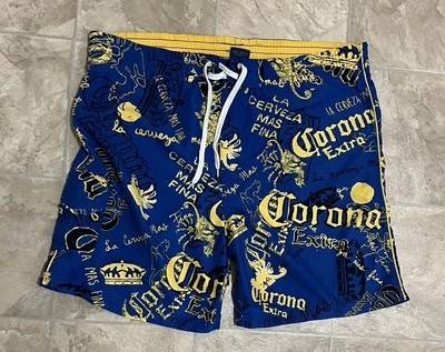 Corona Extra Swimtrunks Board Shorts Mens 40 Waist Blue Yellow - Image 1 of 4