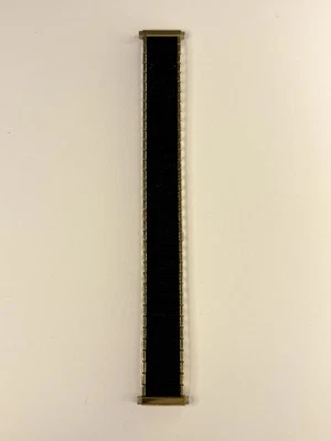 Speidel Vintage 16mm Gold Black Expanding Watch Strap Bracelet — 第 1/2 张图片