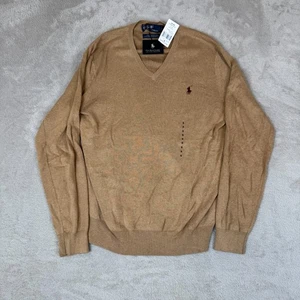 NWT VTG Polo Ralph Lauren Pima Sweater Mens S Brown MSRP $69.99 Pullover Preppy - Picture 1 of 8