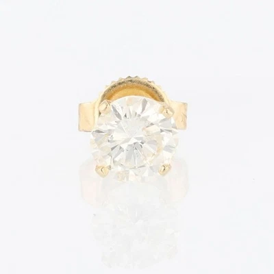 .55ct Round Cut Diamond Solitaire Single Stud Earring 14k Yellow Gold .61 Grams - Image 1 of 4