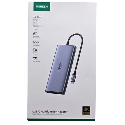 UGREEN 10-in-1 USB C Dock 4K/8K Hub 100W PD Ethernet for Windows & MacBook - Image 1 of 3