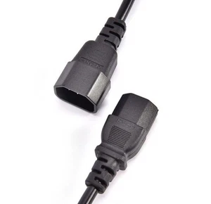 1m Power Extension Cable IEC Kettle Male to Female UPS Lead C13 - C14 Black - Picture 1 of 4