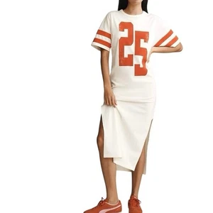 Anthropologie Daily Practice Graphic T-shirt Midi Dress Ivory Cream Sz Medium - Picture 1 of 17
